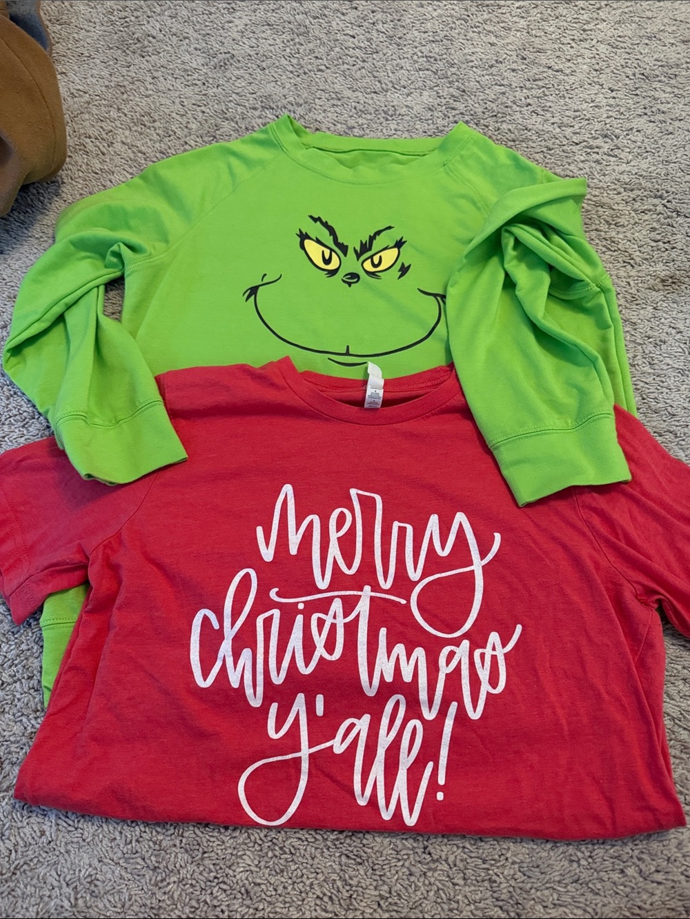 Holiday Grinch Green Long-Sleeve Top & Red 'Merry Christmas Y'all' Tee Set